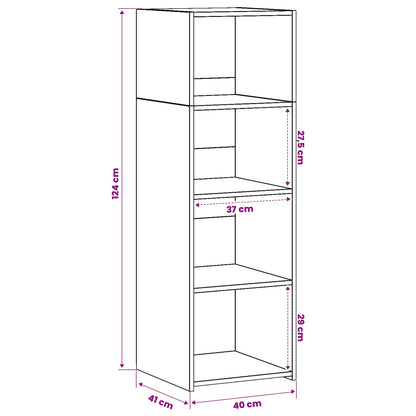 vidaXL Highboard Black Oak 40 x 41 x 124 cm Engineered Wood