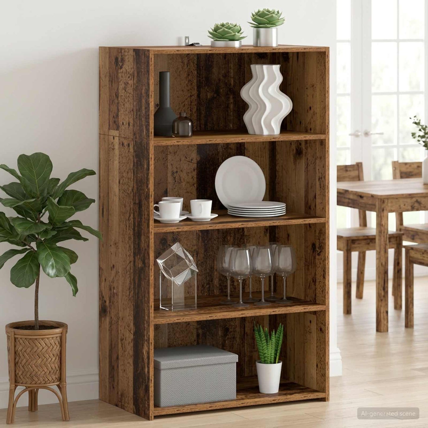vidaXL Highboard Old Wood 70 x 41 x 124 cm Engineered Wood