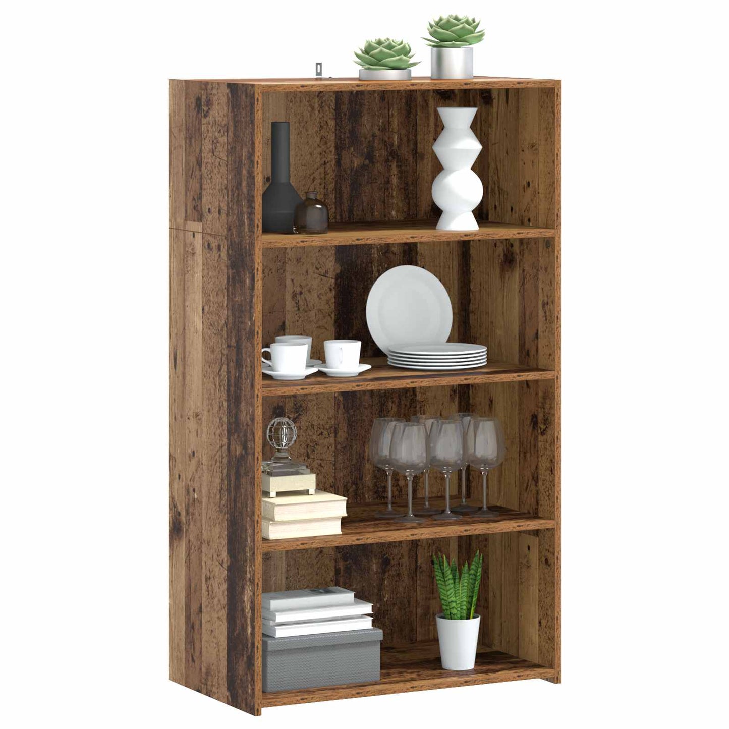 vidaXL Highboard Old Wood 70 x 41 x 124 cm Engineered Wood