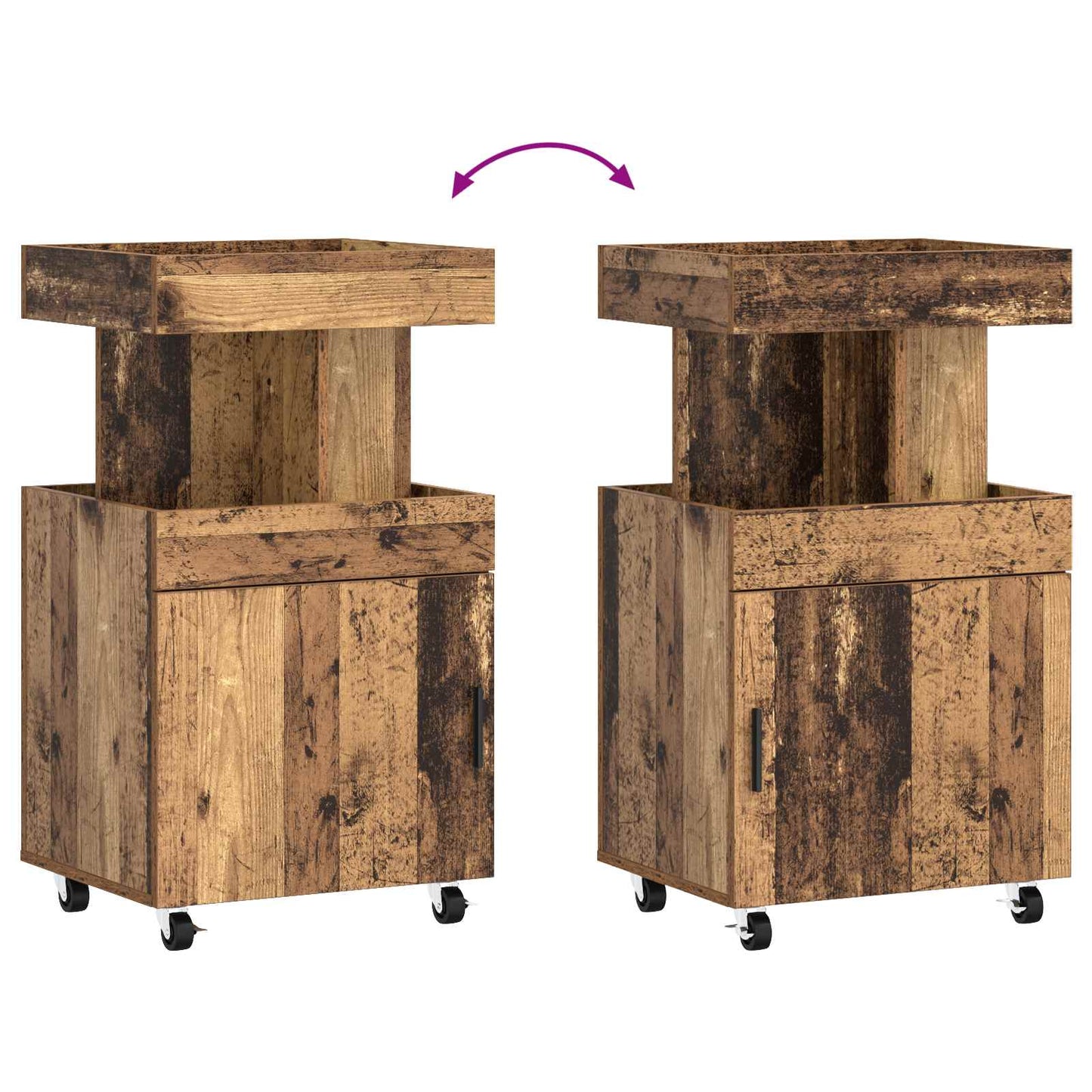vidaXL Bar Cart Oak Wood 50 x 41 x 89 cm Engineered Wood