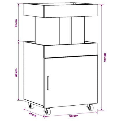 vidaXL Bar Cart Oak Wood 50 x 41 x 89 cm Engineered Wood