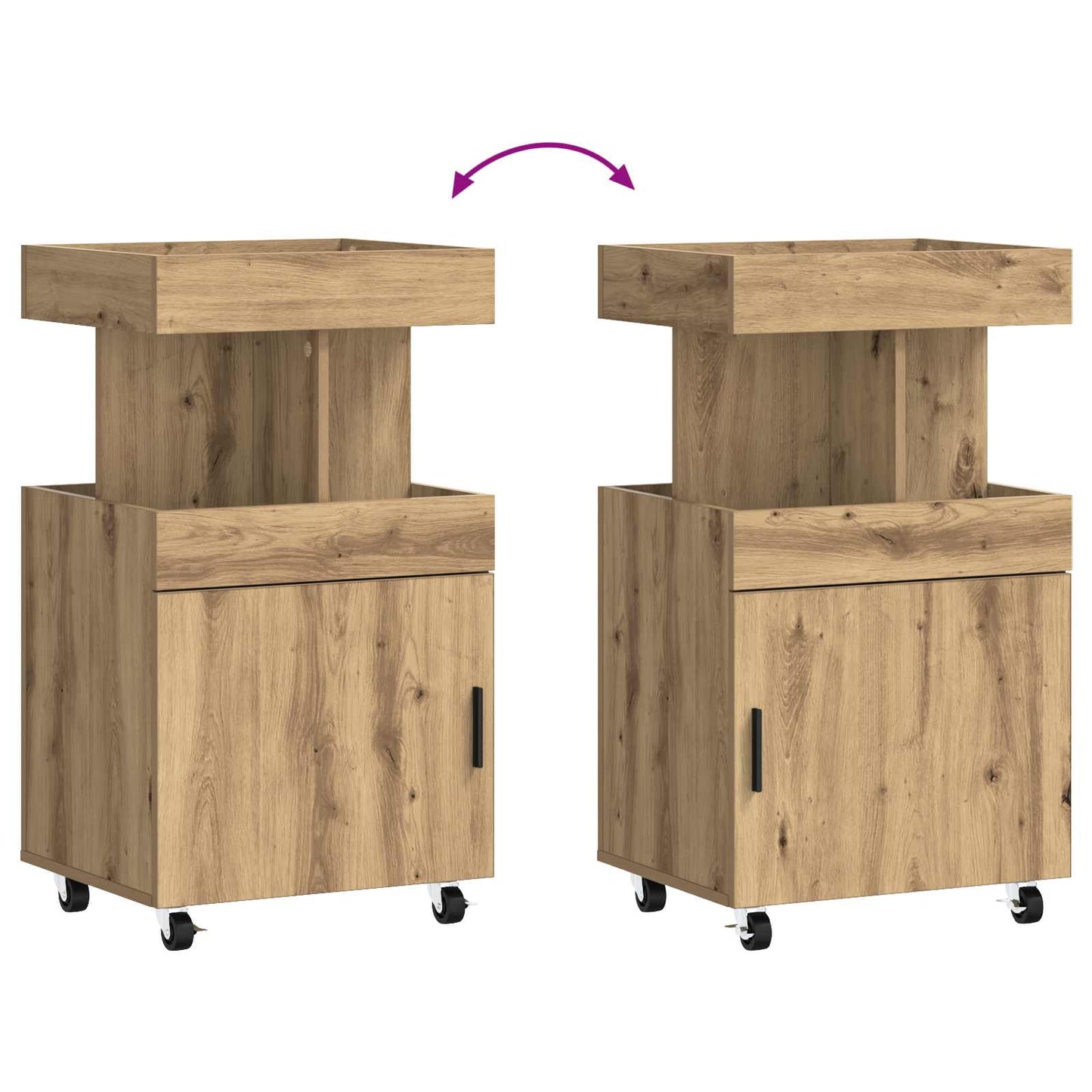 vidaXL Bar Cart Artisan Oak 50 x 41 x 89 cm Engineered Wood