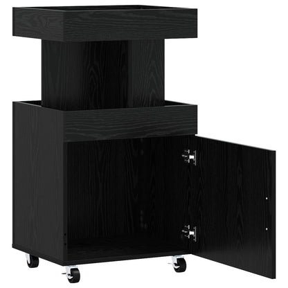 vidaXL Bar Cart Black Oak 50 x 41 x 89 cm Engineered Wood