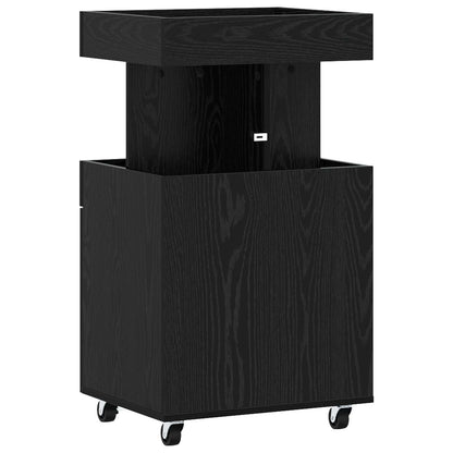 vidaXL Bar Cart Black Oak 50 x 41 x 89 cm Engineered Wood
