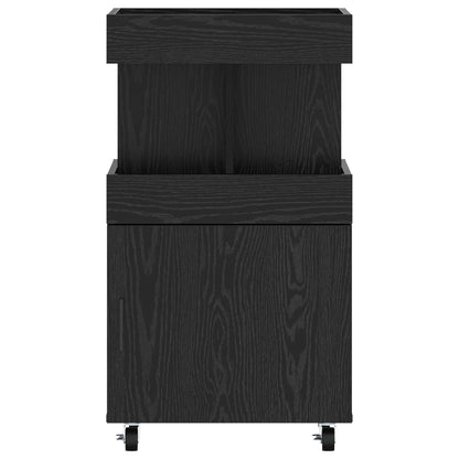 vidaXL Bar Cart Black Oak 50 x 41 x 89 cm Engineered Wood