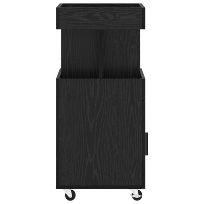vidaXL Bar Cart Black Oak 50 x 41 x 89 cm Engineered Wood