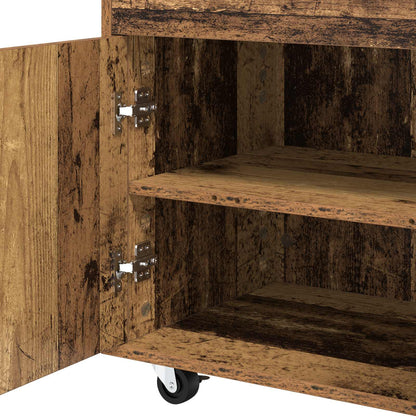 vidaXL Bar Cart Oak Wood 60 x 39.5 x 89 cm Engineered Wood