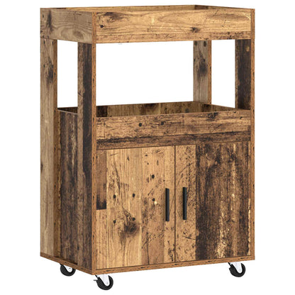 vidaXL Bar Cart Oak Wood 60 x 39.5 x 89 cm Engineered Wood