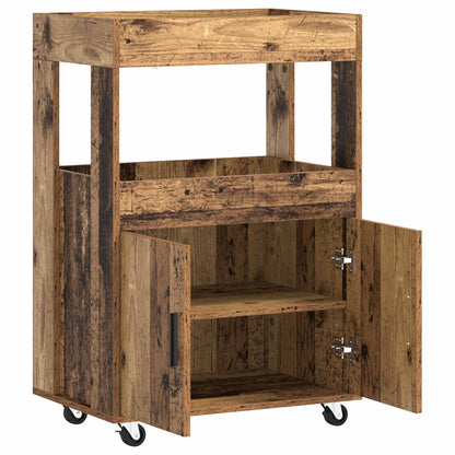 vidaXL Bar Cart Oak Wood 60 x 39.5 x 89 cm Engineered Wood