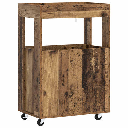vidaXL Bar Cart Oak Wood 60 x 39.5 x 89 cm Engineered Wood