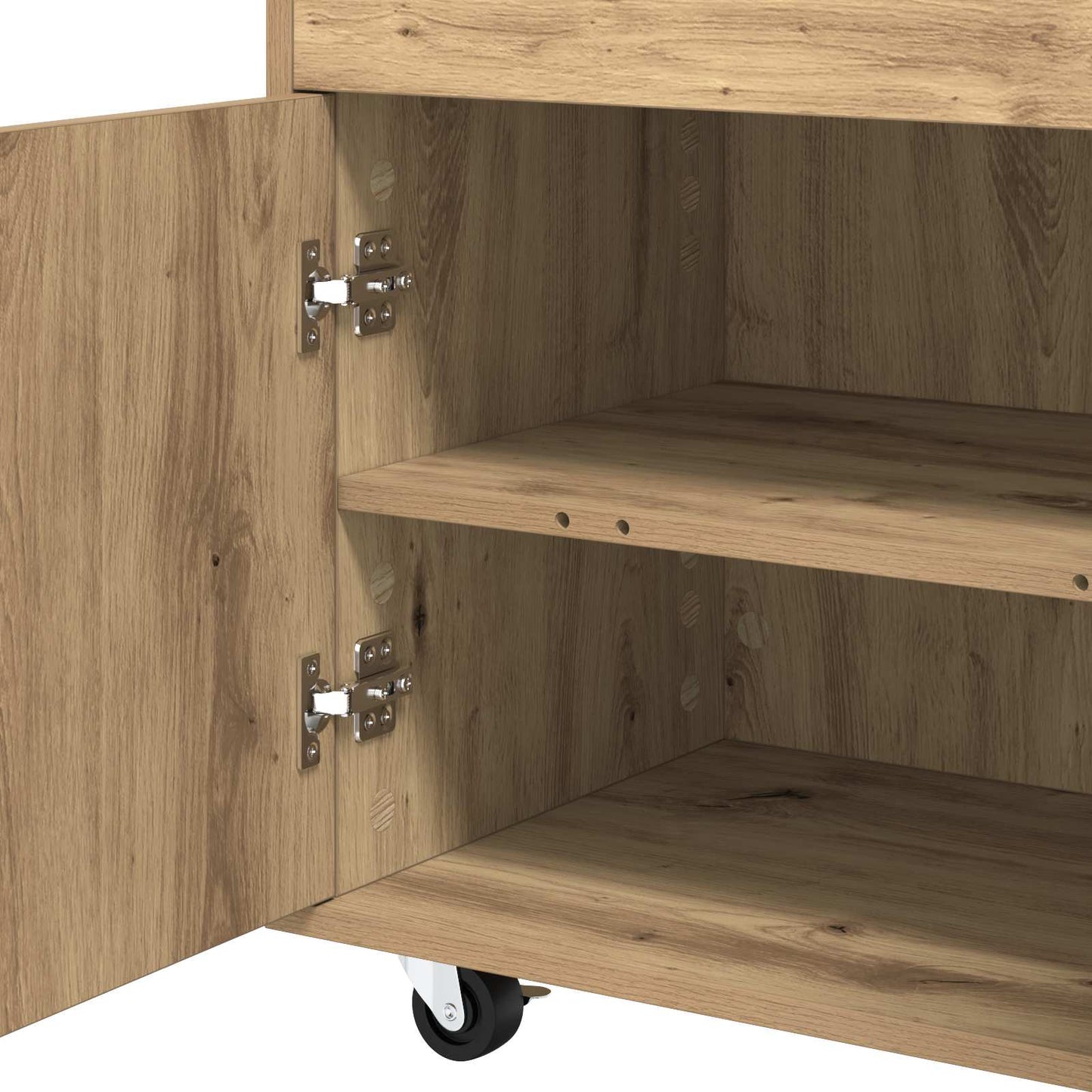 vidaXL Bar Cart Artisan Oak 60 x 39.5 x 89 cm Engineered Wood
