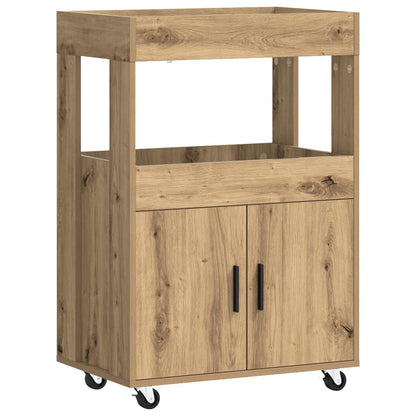 vidaXL Bar Cart Artisan Oak 60 x 39.5 x 89 cm Engineered Wood