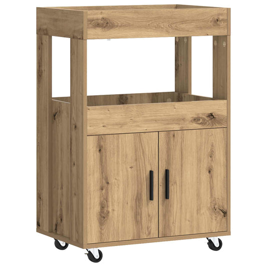 vidaXL Bar Cart Artisan Oak 60 x 39.5 x 89 cm Engineered Wood