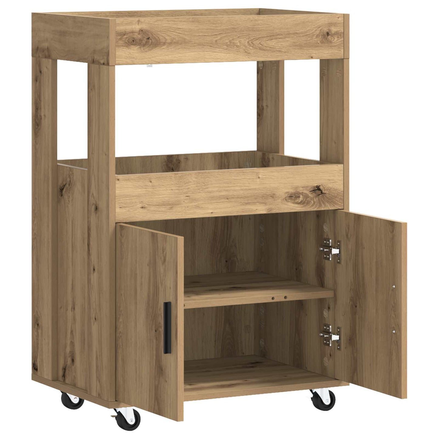 vidaXL Bar Cart Artisan Oak 60 x 39.5 x 89 cm Engineered Wood