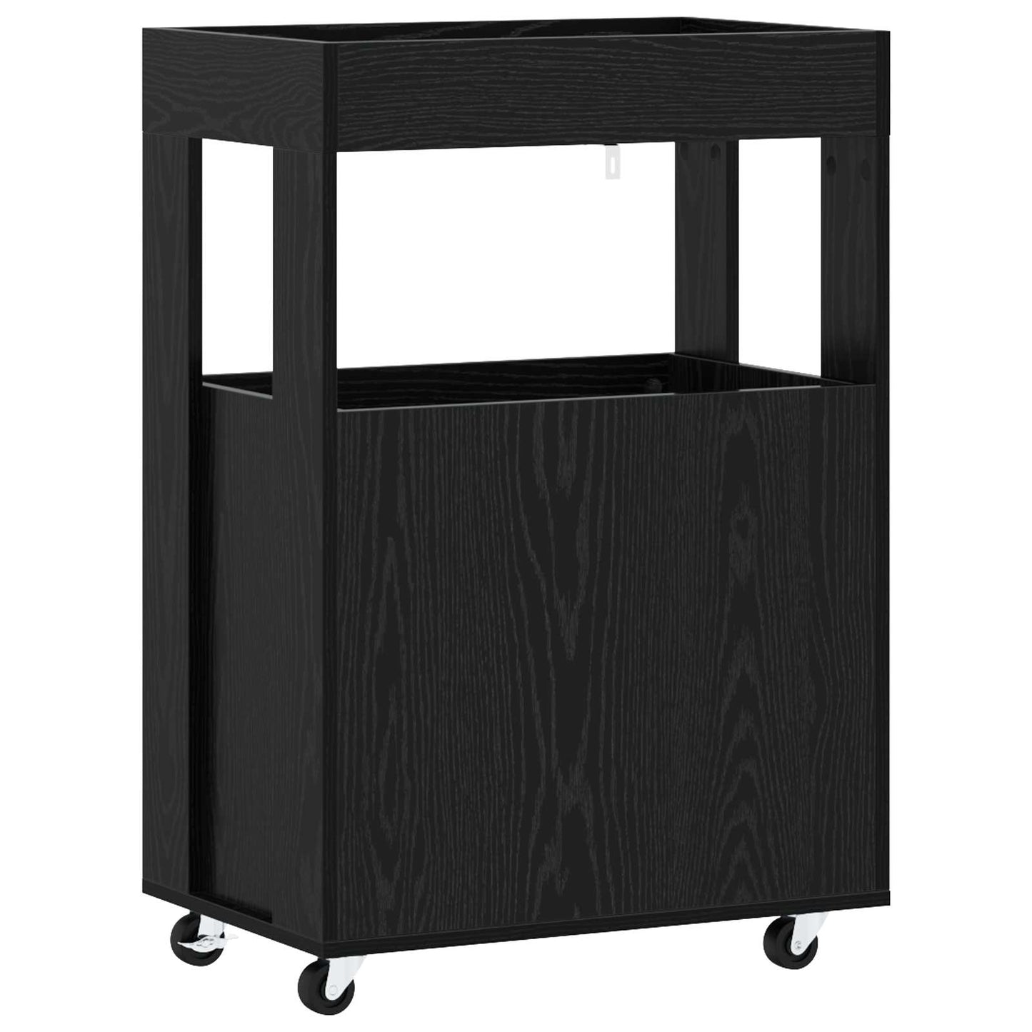 vidaXL Bar Cart Black Oak 60 x 39.5 x 89 cm Engineered Wood