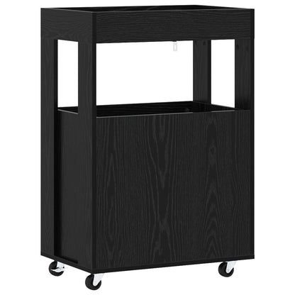 vidaXL Bar Cart Black Oak 60 x 39.5 x 89 cm Engineered Wood