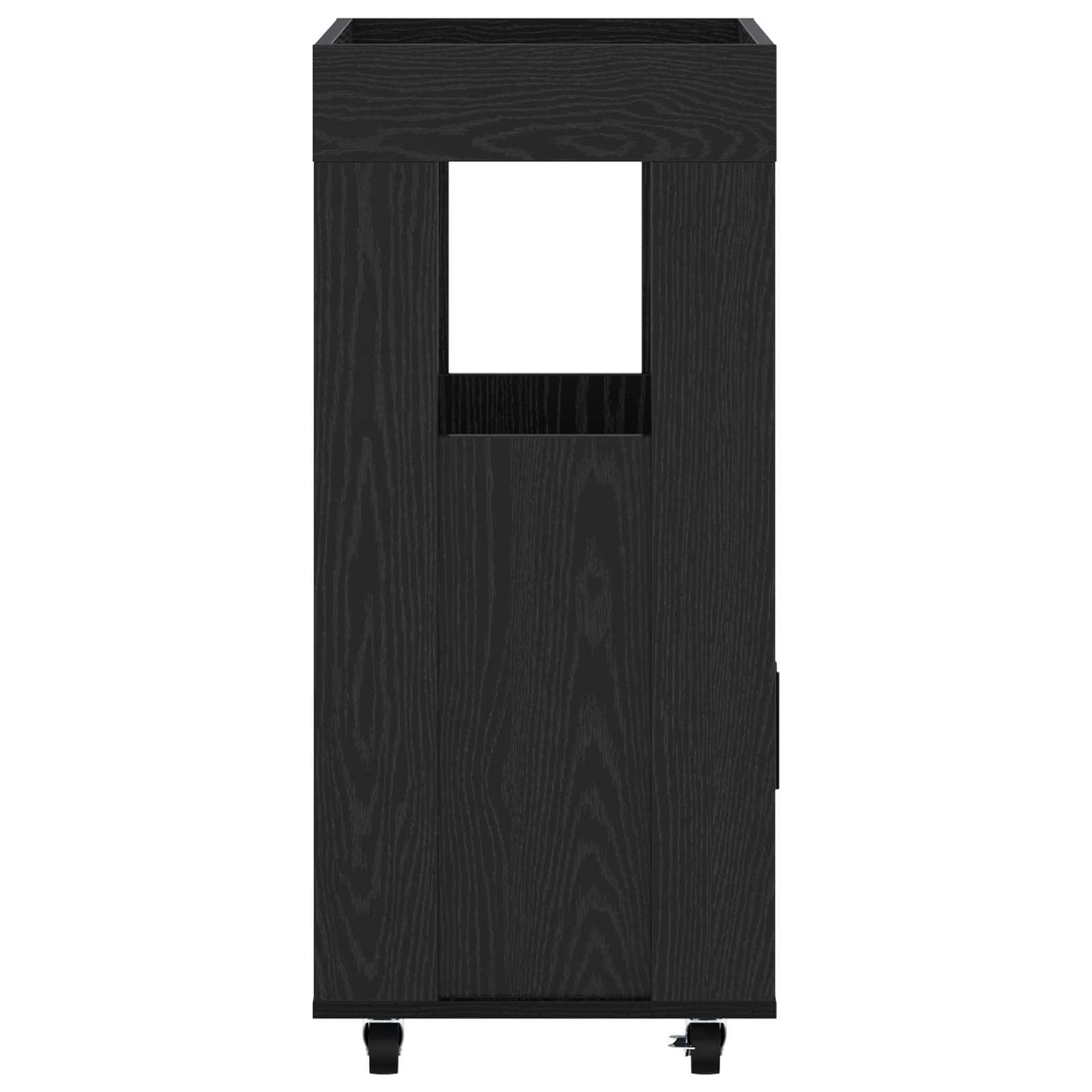 vidaXL Bar Cart Black Oak 60 x 39.5 x 89 cm Engineered Wood