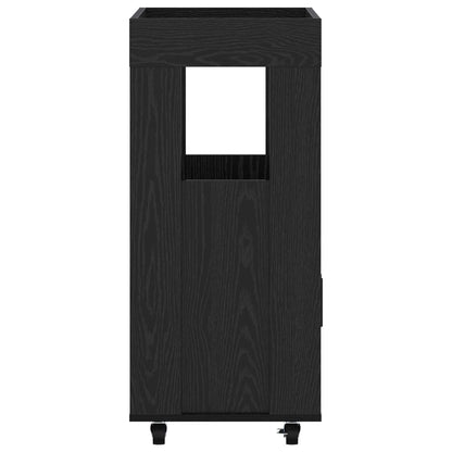 vidaXL Bar Cart Black Oak 60 x 39.5 x 89 cm Engineered Wood