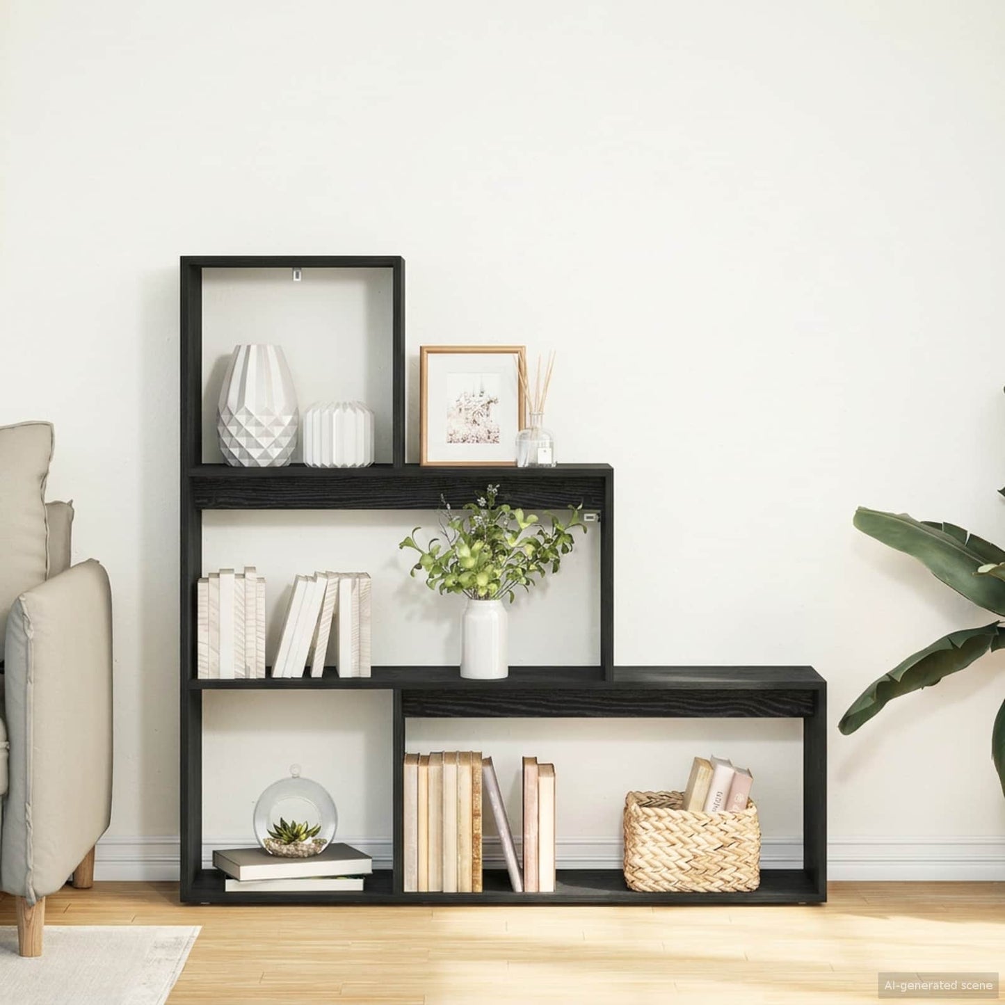 vidaXL Room Divider Bookcase 123 x 29 x 123 cm Engineered Wood