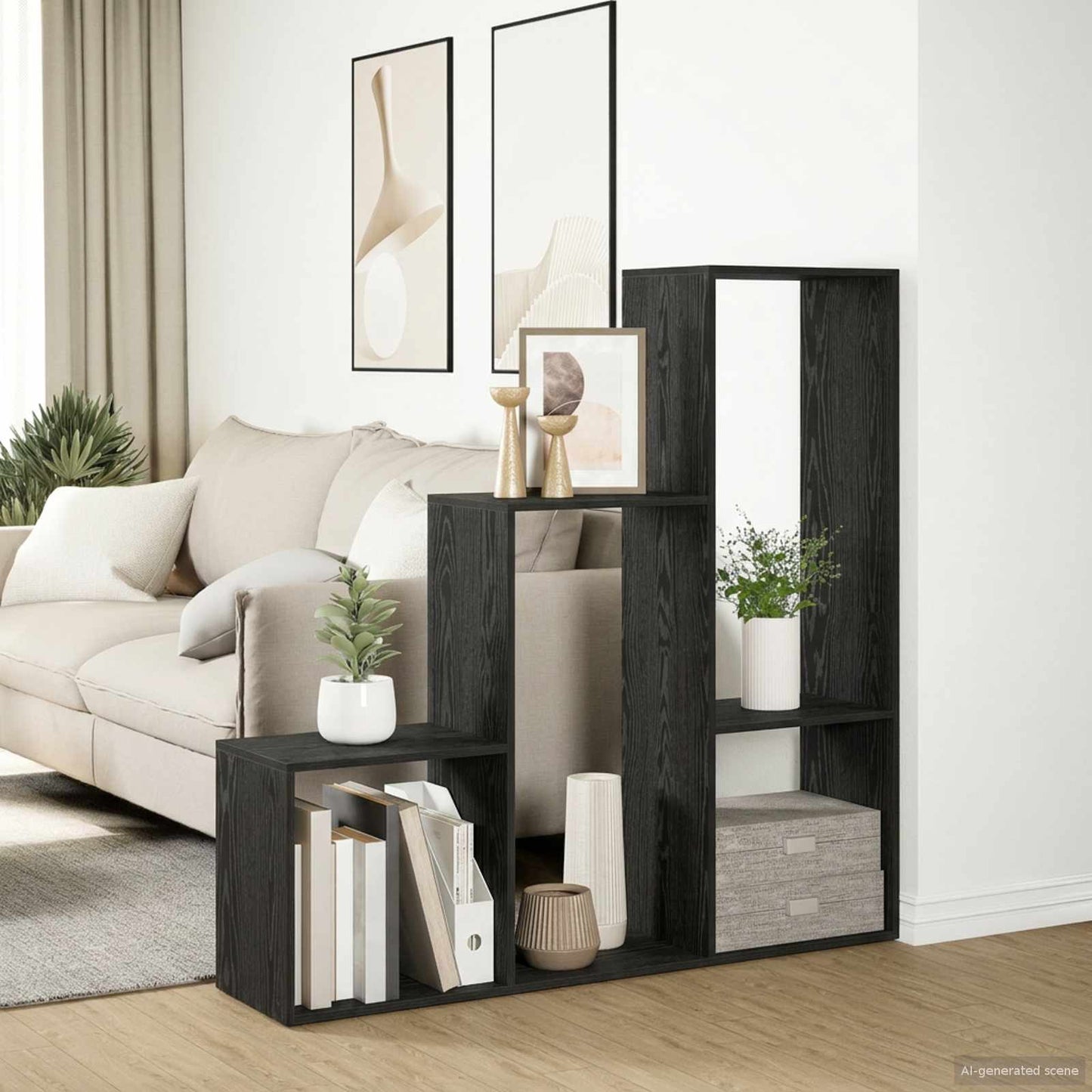 vidaXL Room Divider Bookcase 123 x 29 x 123 cm Engineered Wood