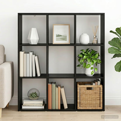vidaXL Book Cabinet 102 x 29 x 103.5 cm Engineered Wood Black Oak