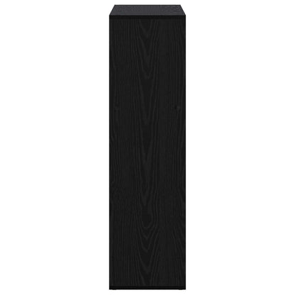 vidaXL Book Cabinet 102 x 29 x 103.5 cm Engineered Wood Black Oak