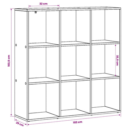 vidaXL Book Cabinet 102 x 29 x 103.5 cm Engineered Wood Black Oak
