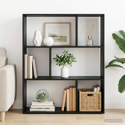 vidaXL Book Cabinet 102 x 29 x 103.5 cm Engineered Wood Black Oak