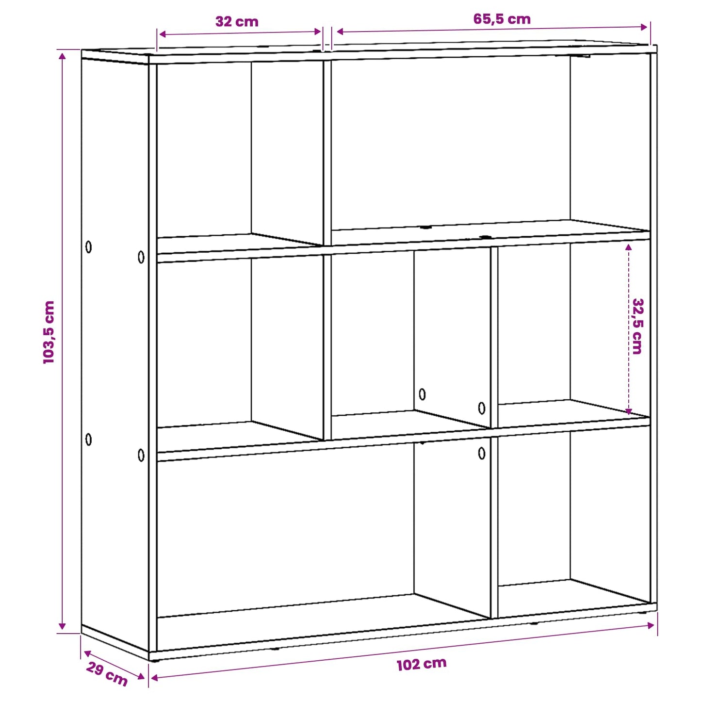 vidaXL Book Cabinet 102 x 29 x 103.5 cm Engineered Wood Black Oak