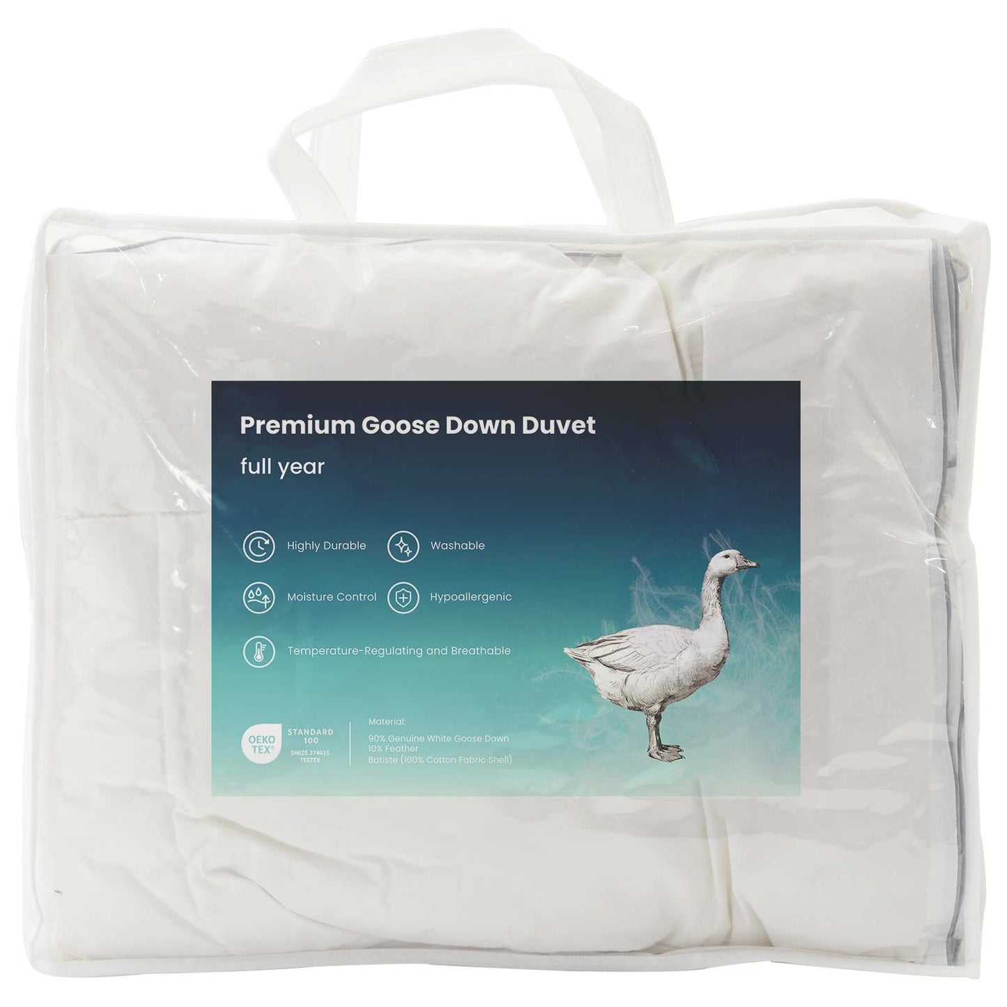 vidaXL 90% Goose Down Duvet Set FULDA 2 pcs 155 x 200 cm All Seasons