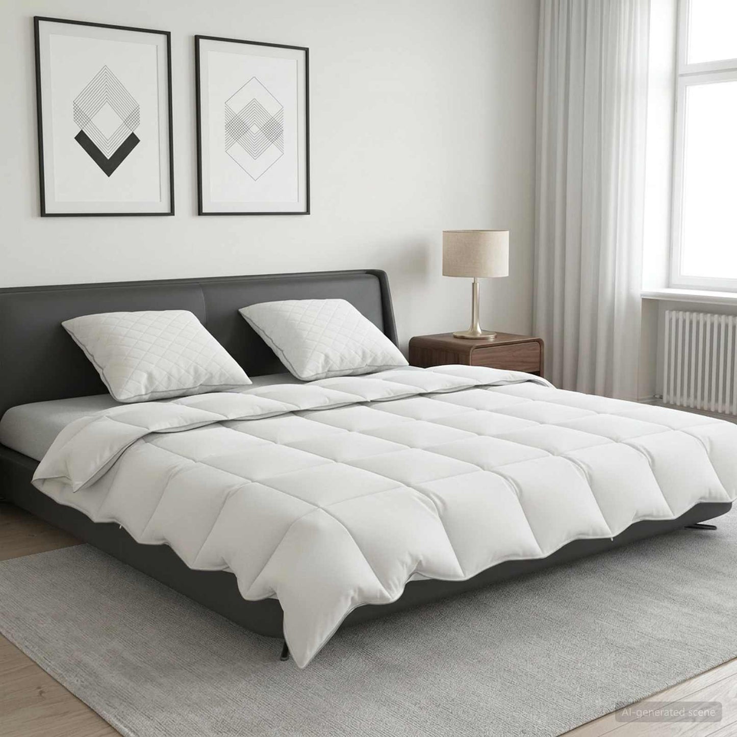 vidaXL 90% Goose Down Duvet Set FULDA 3 pcs 200 x 200 cm Summer White