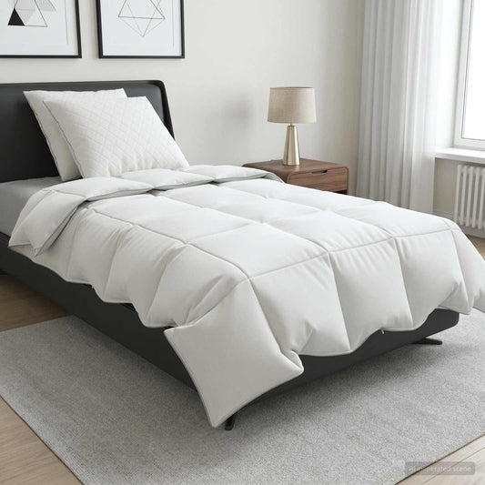vidaXL 90% Goose Down Duvet Set FULDA 3 pcs 140 x 220 cm Summer White