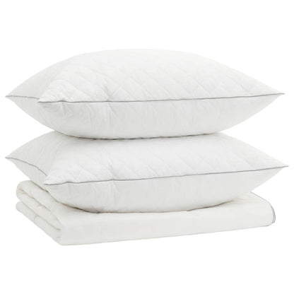 vidaXL 90% Goose Down Duvet Set FULDA 3 pcs 155 x 220 cm Summer White