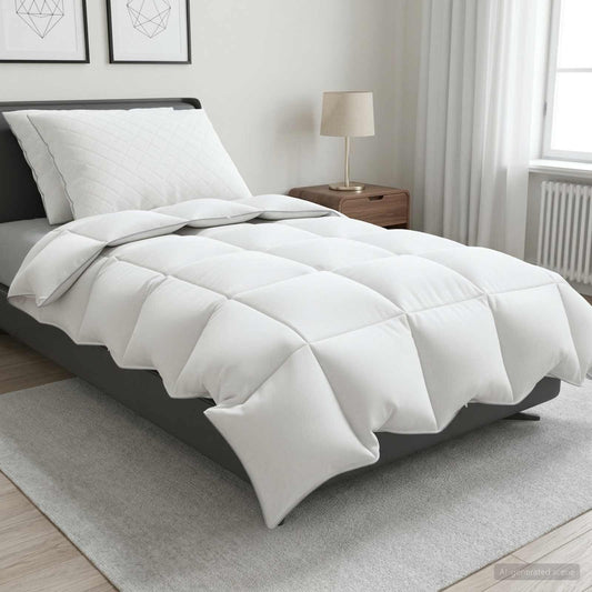 vidaXL 90% Goose Down Duvet Set FULDA 3 pcs 135 x 220 cm All Seasons