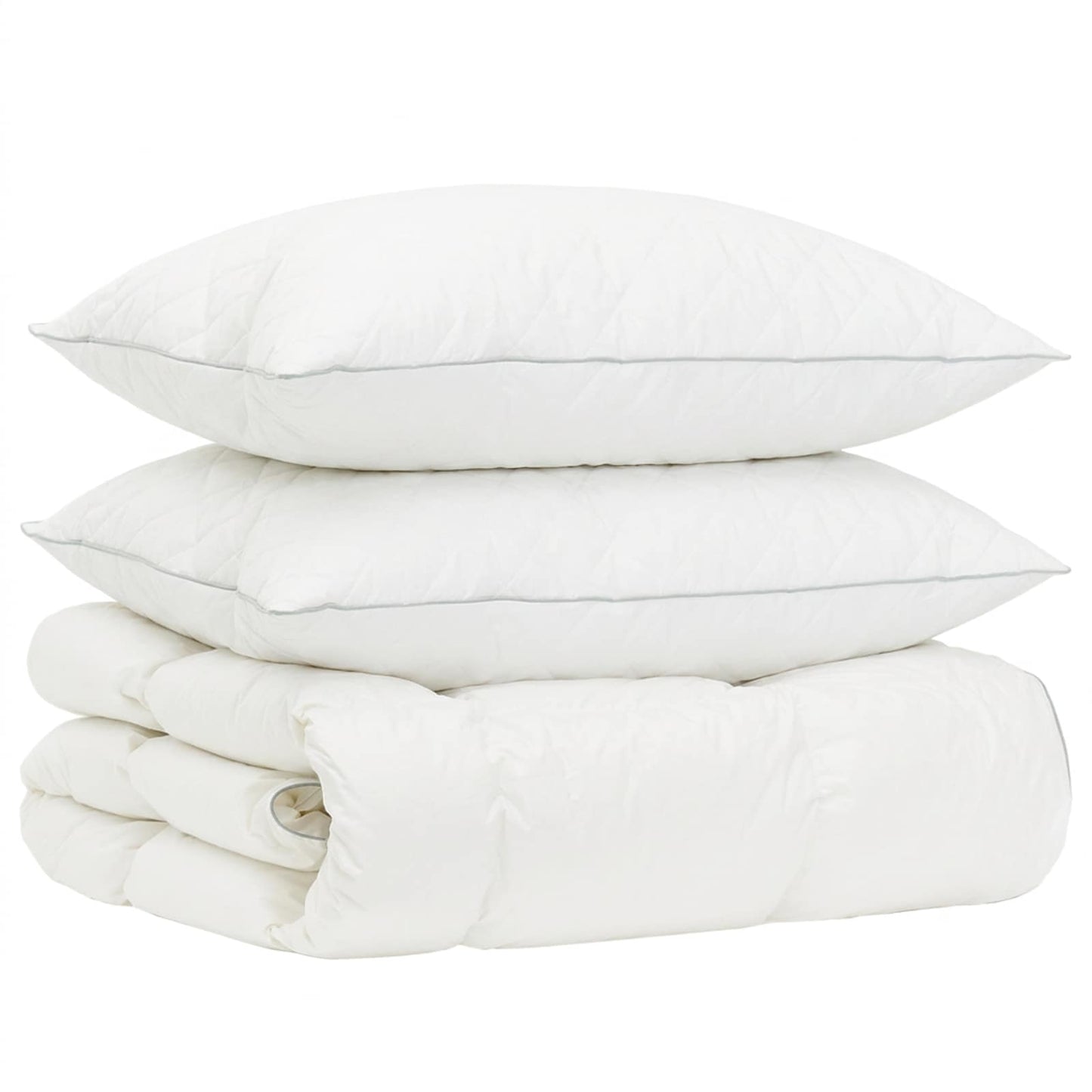 vidaXL 90% Goose Down Duvet Set FULDA 3 pcs 135 x 220 cm Winter White
