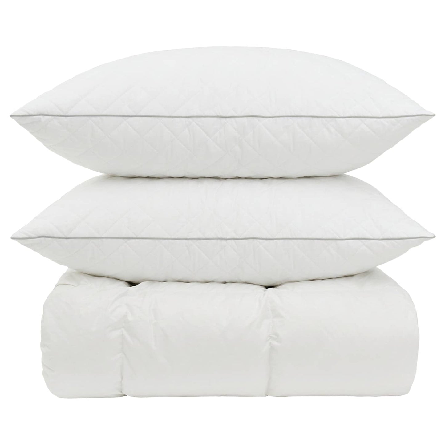 vidaXL 90% Goose Down Duvet Set FULDA 3 pcs 135 x 220 cm Winter White