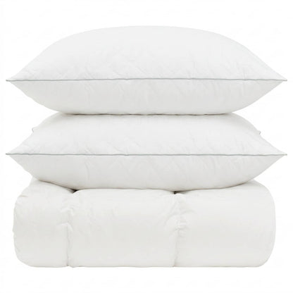 vidaXL 90% Goose Down Duvet Set FULDA 3 pcs 140 x 220 cm Winter White