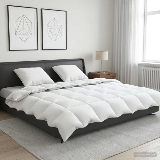 vidaXL 90% Goose Down Duvet Set FULDA 3 pcs 200 x 220 cm Winter White