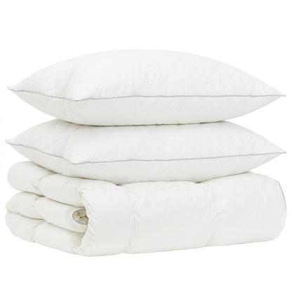 vidaXL 90% Goose Down Duvet Set FULDA 3 pcs 220 x 240 cm Winter White