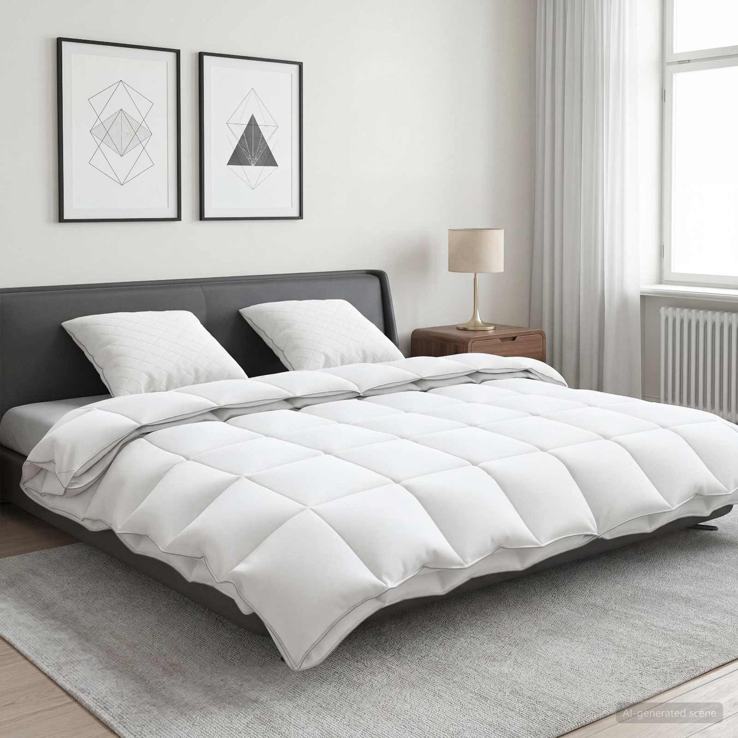 vidaXL 90% Goose Down Duvet Set FULDA 3 pcs 200 x 200 cm All Seasons
