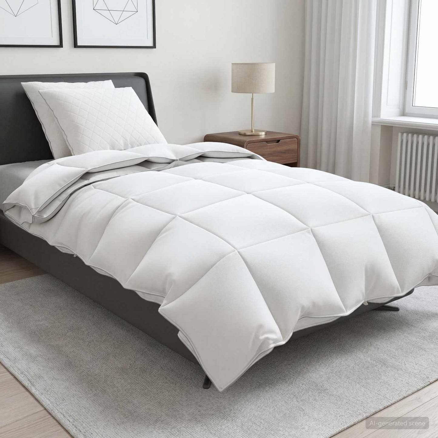 vidaXL 90% Goose Down Duvet Set FULDA 3 pcs 155 x 220 cm All Seasons