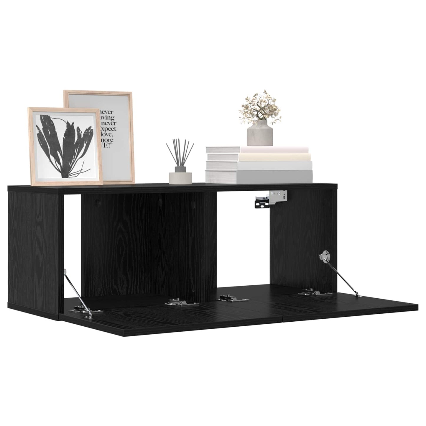 vidaXL TV Cabinet Set 8 pcs 80 x 30 x 30 cm Black Oak Engineered Wood