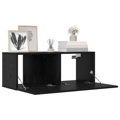 vidaXL TV Cabinet Set 8 pcs 80 x 30 x 30 cm Black Oak Engineered Wood