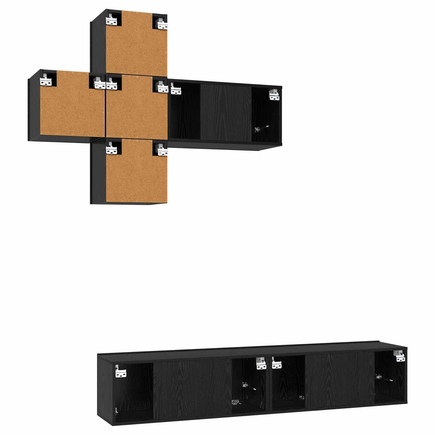 vidaXL TV Cabinet Set Wall-mounted 3 pcs Engineered Wood