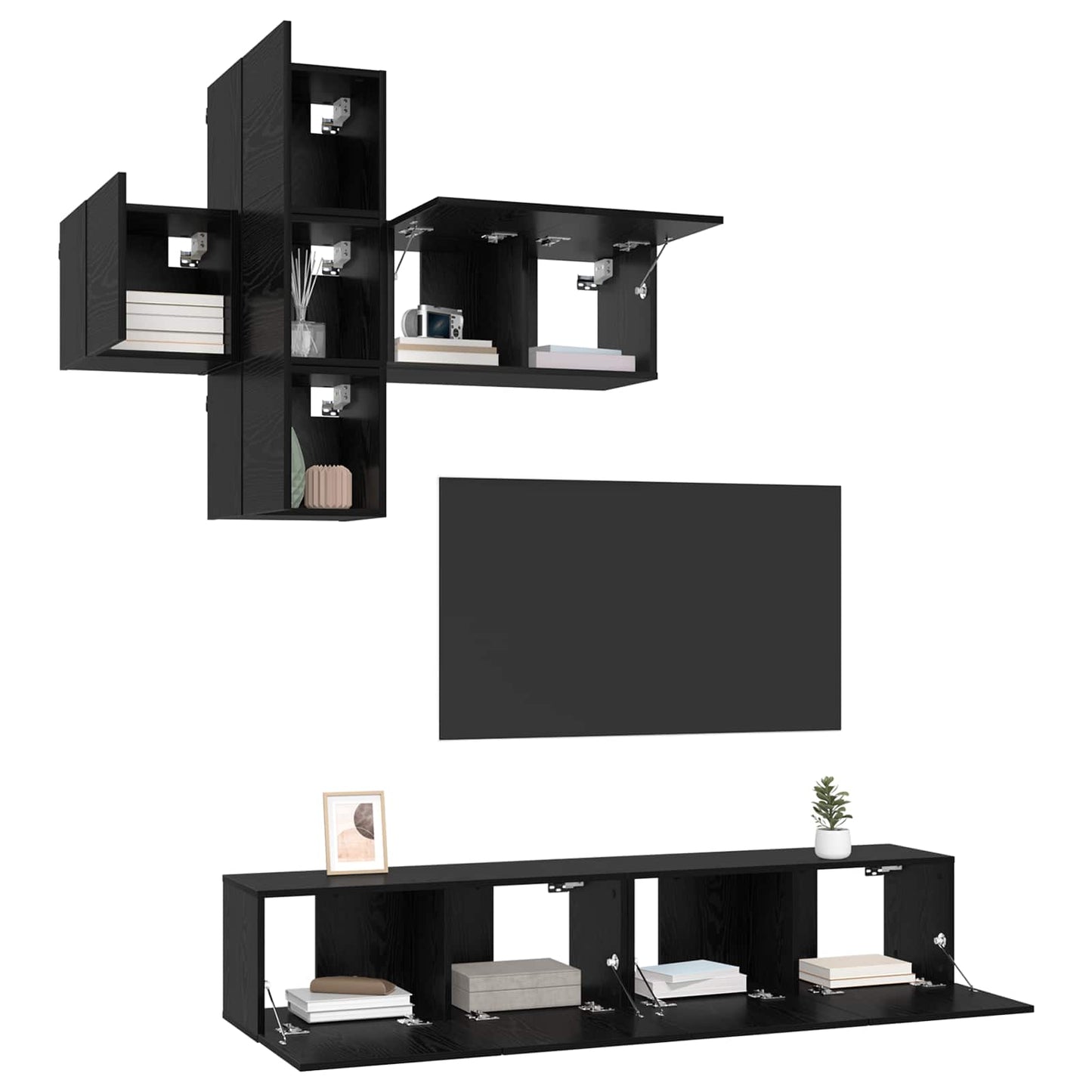 vidaXL TV Cabinet Set Wall-mounted 3 pcs Engineered Wood