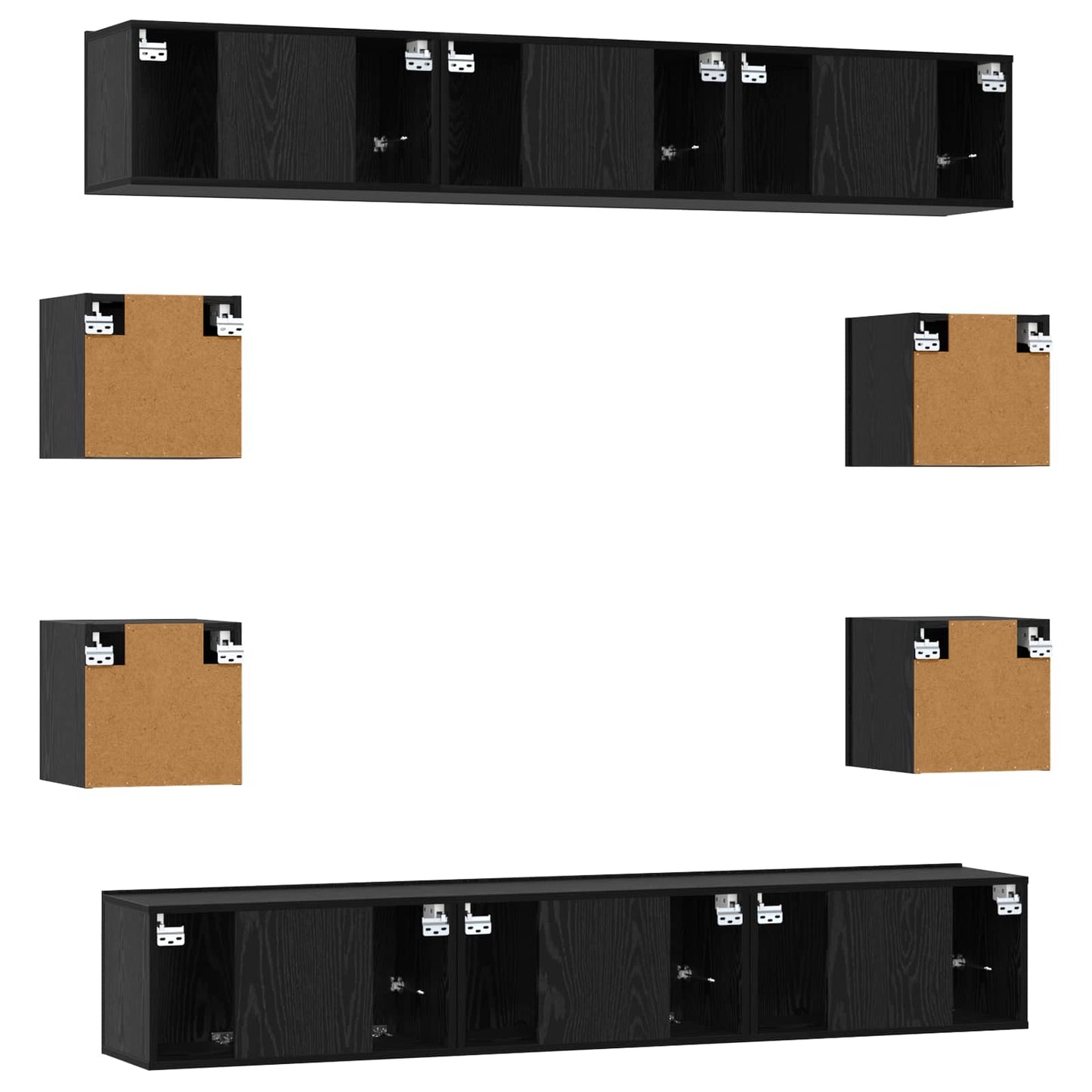 vidaXL TV Cabinet Set 10 pcs 180 x 30 x 30 cm Black Oak