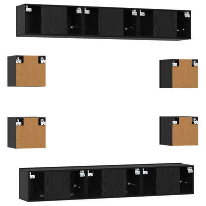 vidaXL TV Cabinet Set 10 pcs 180 x 30 x 30 cm Black Oak