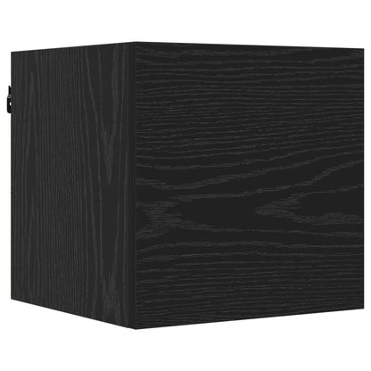 vidaXL Wall Mounted TV Cabinet 8 pcs Black Oak Engineered Wood