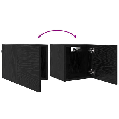 vidaXL Wall Mounted TV Cabinet 8 pcs Black Oak Engineered Wood