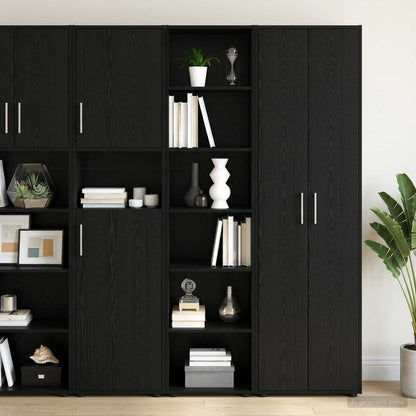 vidaXL Sideboard Black Oak 45 x 41 x 185 cm Engineered Wood